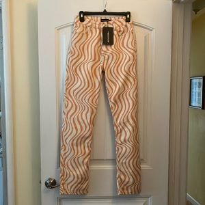 Orange and cream jeans